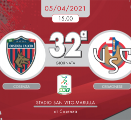 Cosenza-Cremonese 0-1, tabellino e cronaca