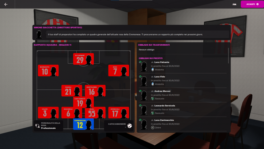 Cremo, la squadra presentata a Football Manager