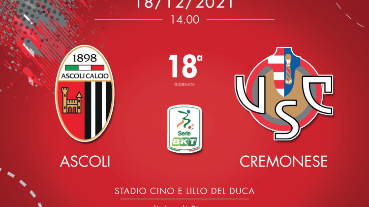 Ascoli-Cremonese 1-4, tabellino e cronaca