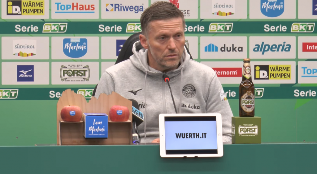 Serie B, il Sudtirol esonera Federico Valente