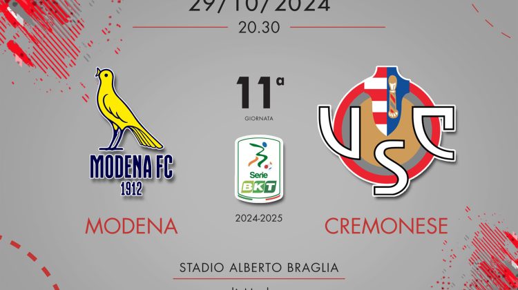 Modena-Cremonese 2-2, tabellino e cronaca