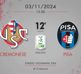 Cremonese-Pisa 1-3, tabellino e cronaca
