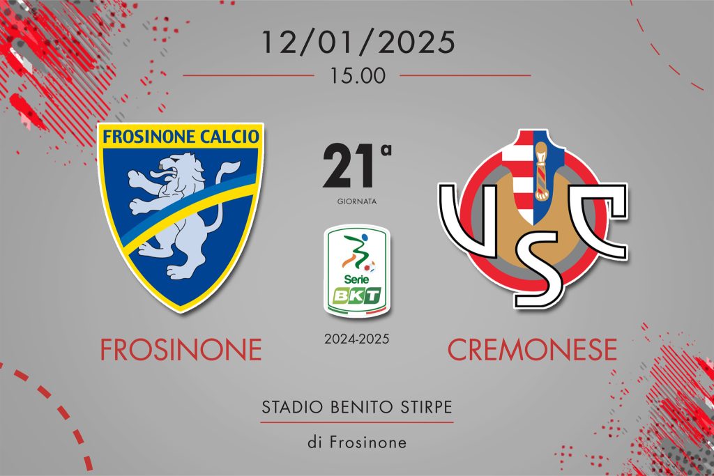 Frosinone-Cremonese 0-3, tabellino e cronaca