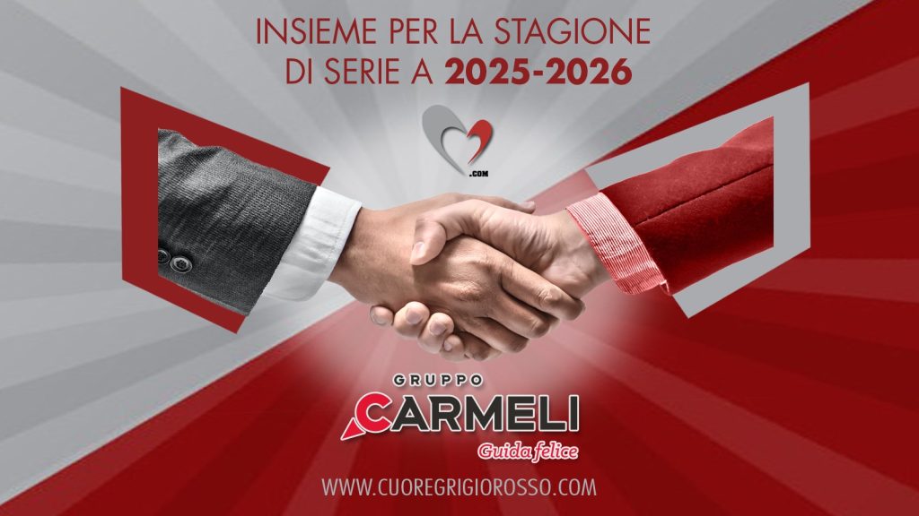 Gruppo Carmeli insieme a CuoreGrigiorosso.com per la stagione 2025-2026 di Serie A della Cremonese